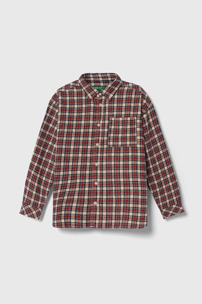 Παιδικό βαμβακερό πουκάμισο United Colors of Benetton casual κόκκινο 5X5VCQ021.G.SEASONAL