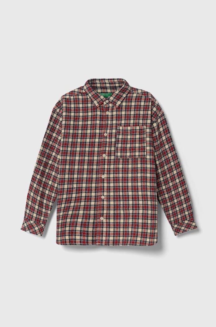 Παιδικό βαμβακερό πουκάμισο United Colors of Benetton casual κόκκινο 5X5VCQ021.G.SEASONAL