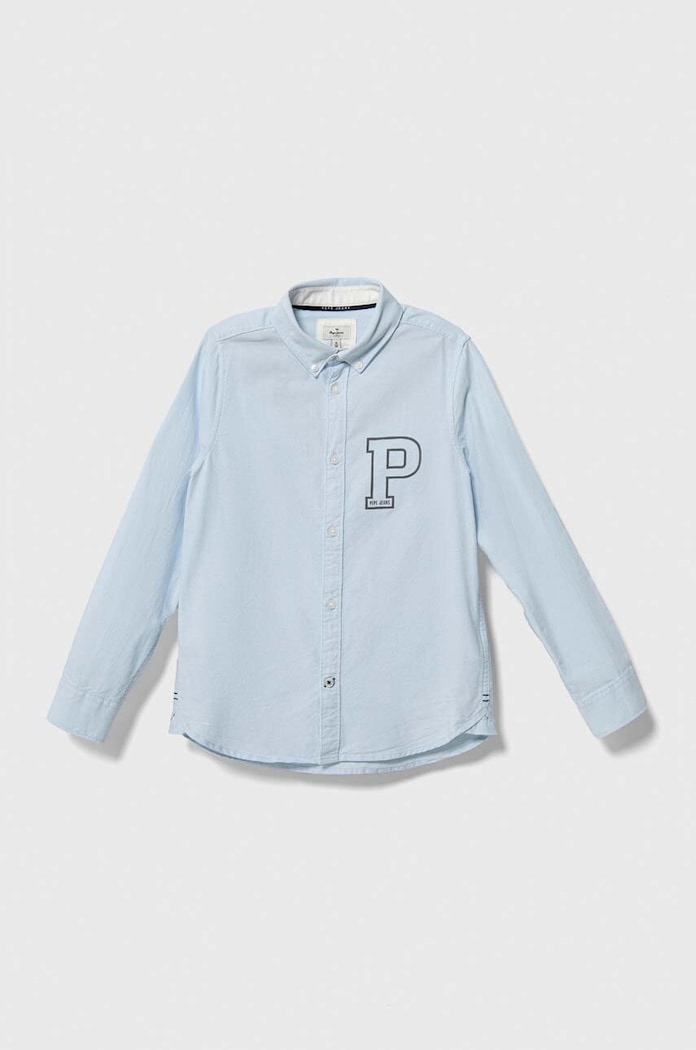 Παιδικό βαμβακερό πουκάμισο Pepe Jeans casual μπλε PB302471