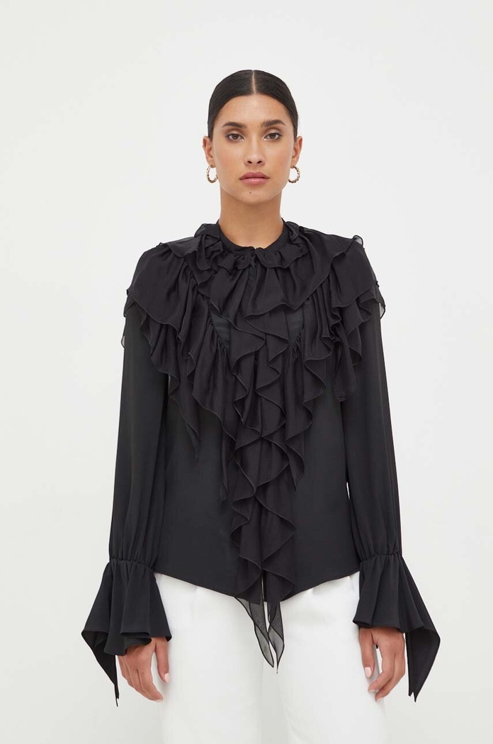 Pinko koszula z domieszką jedwabiu czarny 101762.A11X
