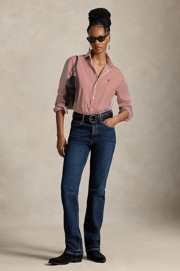 Oblečení Polo Ralph Lauren košile dámská bavlněná 211910743 oranžová