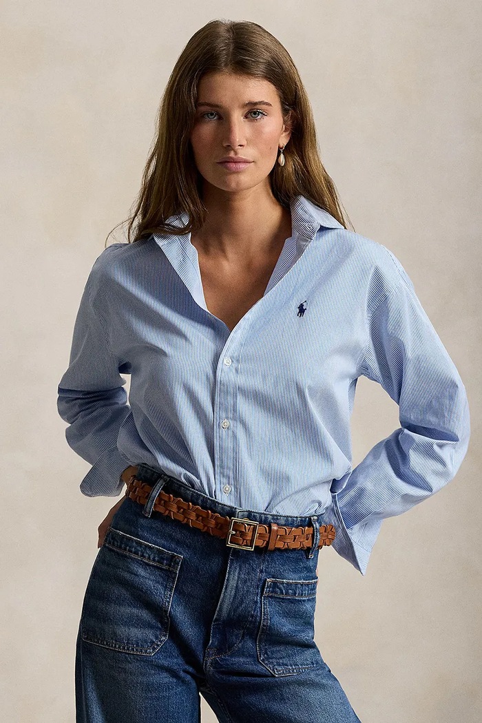Polo Ralph Lauren košile dámská bavlněná pruhy modrá 211910743