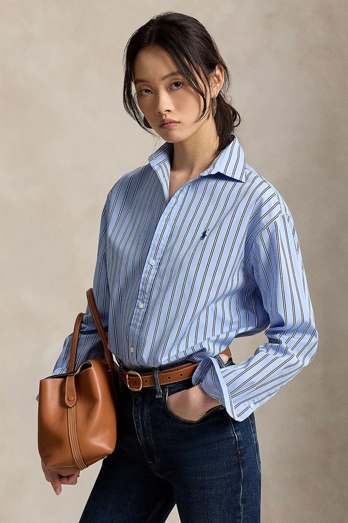 Polo Ralph Lauren сорочка жіноча бавовняна блакитний 211910743