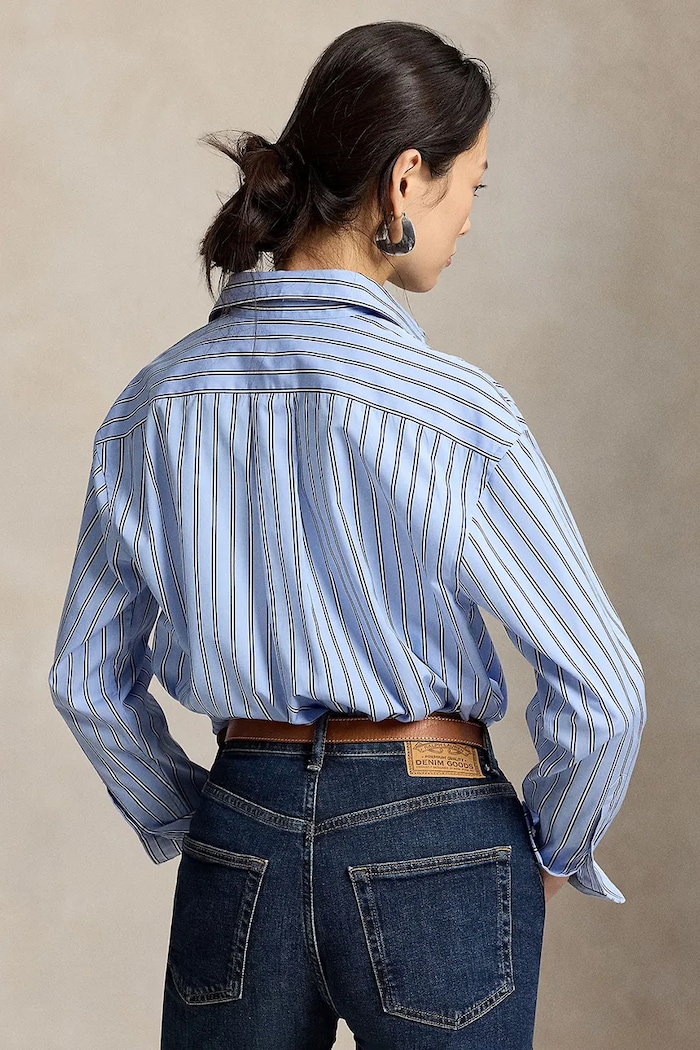 Polo Ralph Lauren сорочка жіноча бавовняна 211910743 блакитний SS26