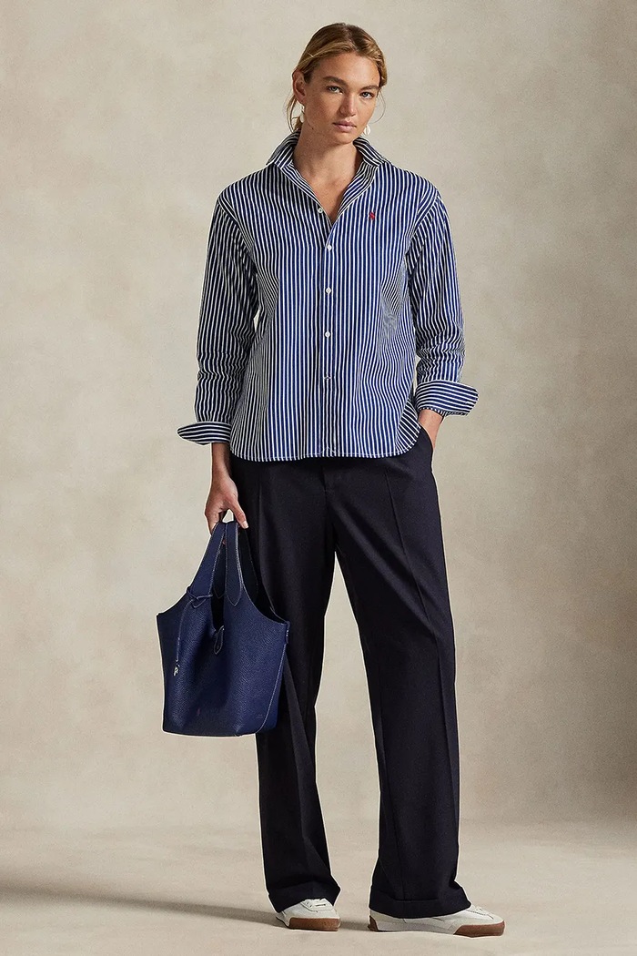 Oblečení Polo Ralph Lauren košile dámská bavlněná 211910743 námořnická modř