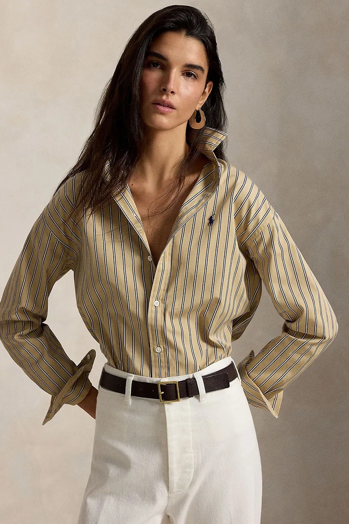 Polo Ralph Lauren сорочка жіноча бавовняна бежевий 211910743