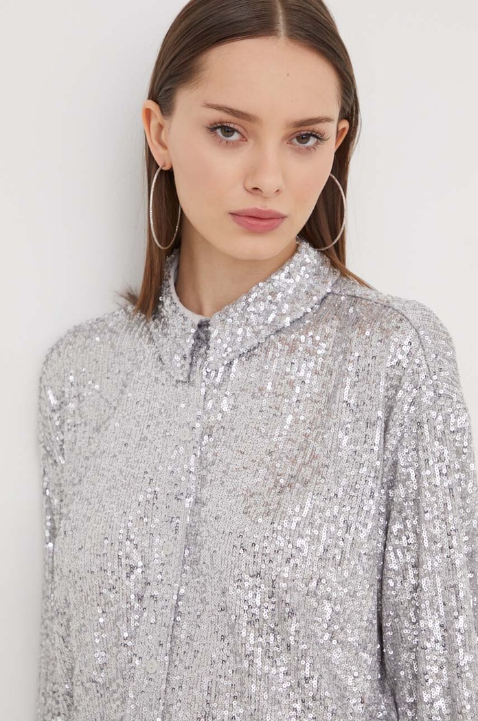 Košile Abercrombie & Fitch stříbrná KI140.3601.905