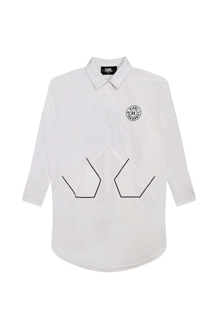 Детская хлопковая рубашка Karl Lagerfeld Z12252.102.108 белый AW23