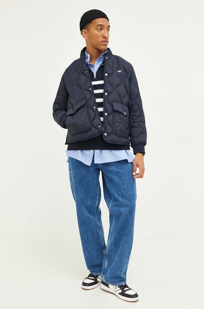 Tommy Jeans koszula bawełniana niebieski DM0DM16601