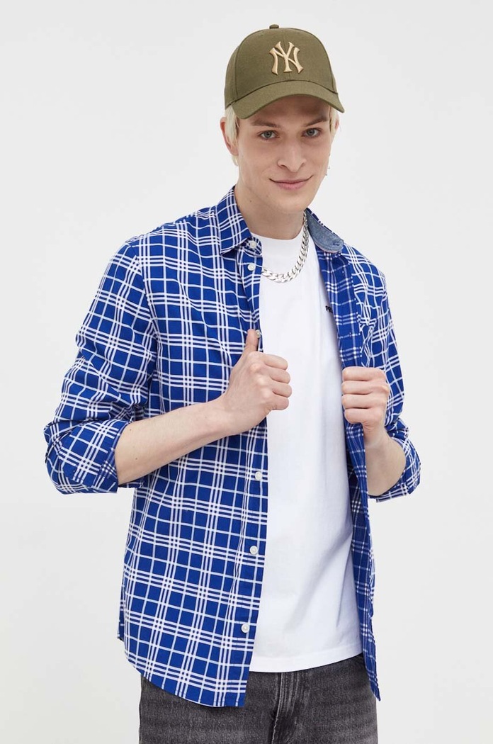 Pamučna košulja Tommy Jeans regular mornarsko plava DM0DM16608