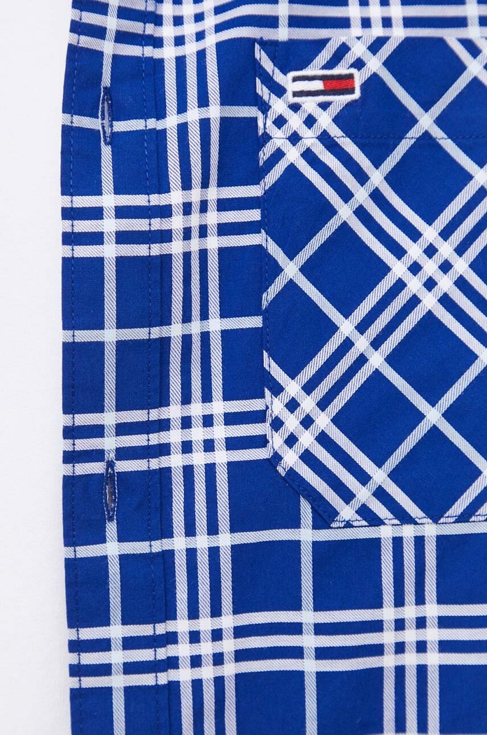 Pamučna košulja Tommy Jeans DM0DM16608 mornarsko plava AW23