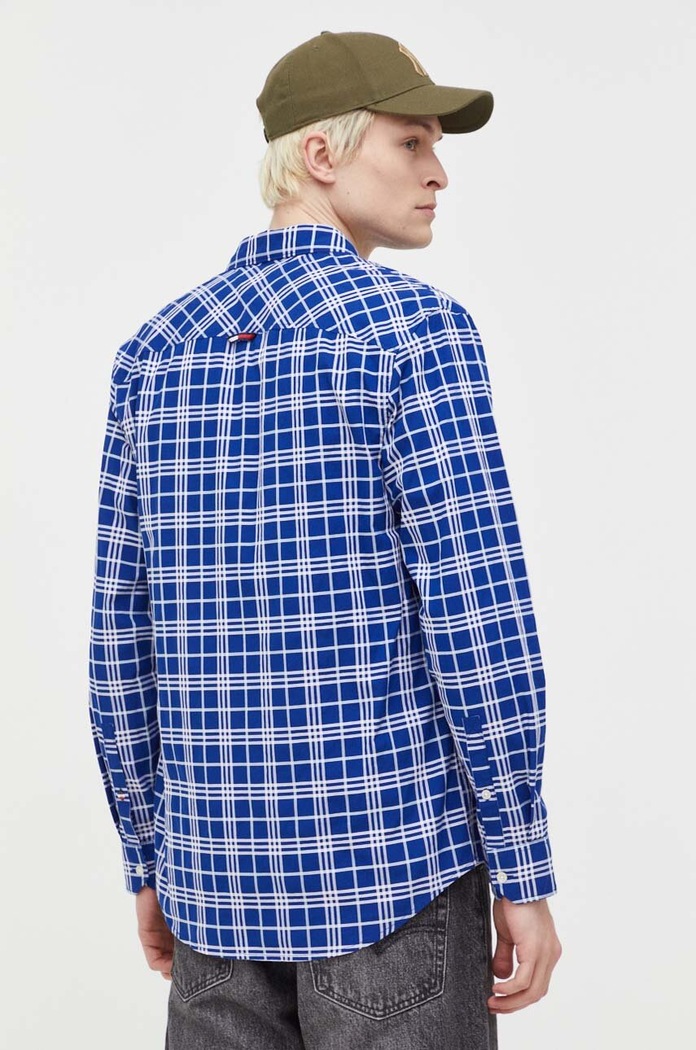 Pamučna košulja Tommy Jeans mornarsko plava DM0DM16608
