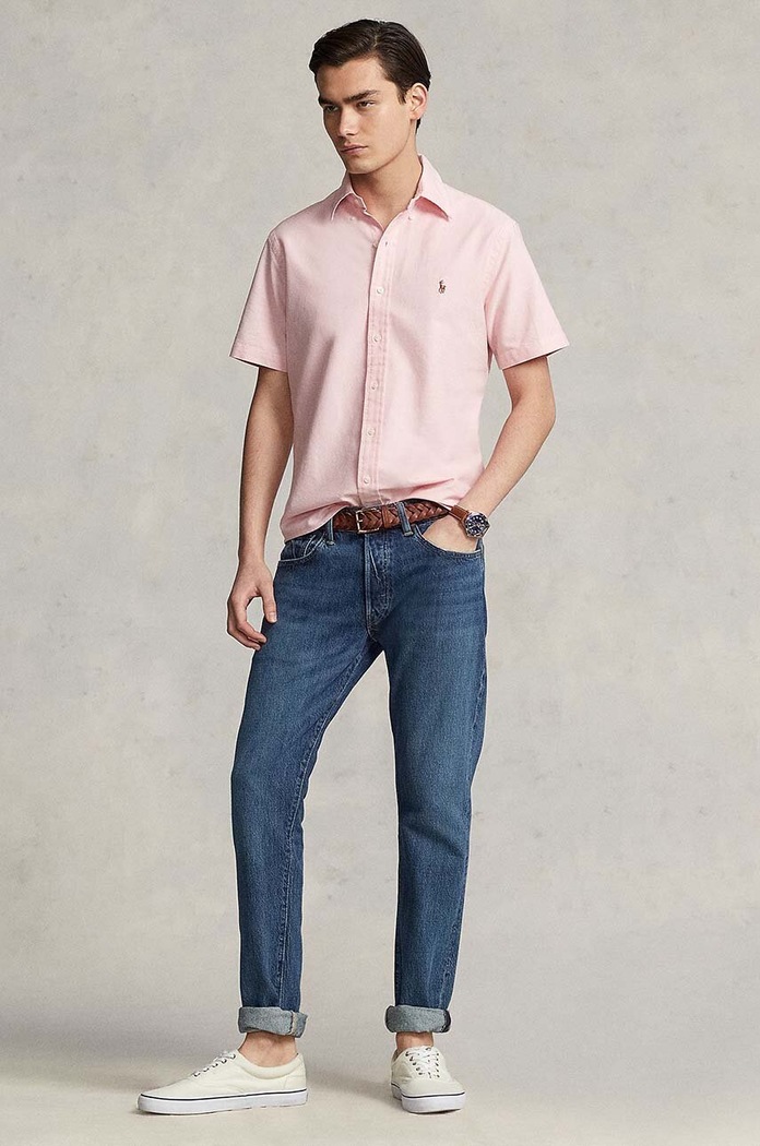 Ρούχα Βαμβακερό πουκάμισο Polo Ralph Lauren 710850782 ροζ