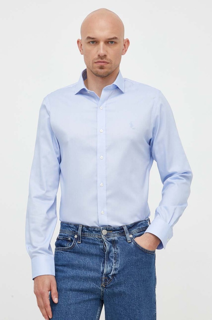 Polo Ralph Lauren koszula bawełniana bawełna niebieski 712873368