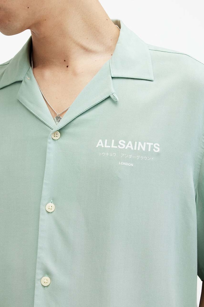 AllSaints koszula MS209Y zielony SS24
