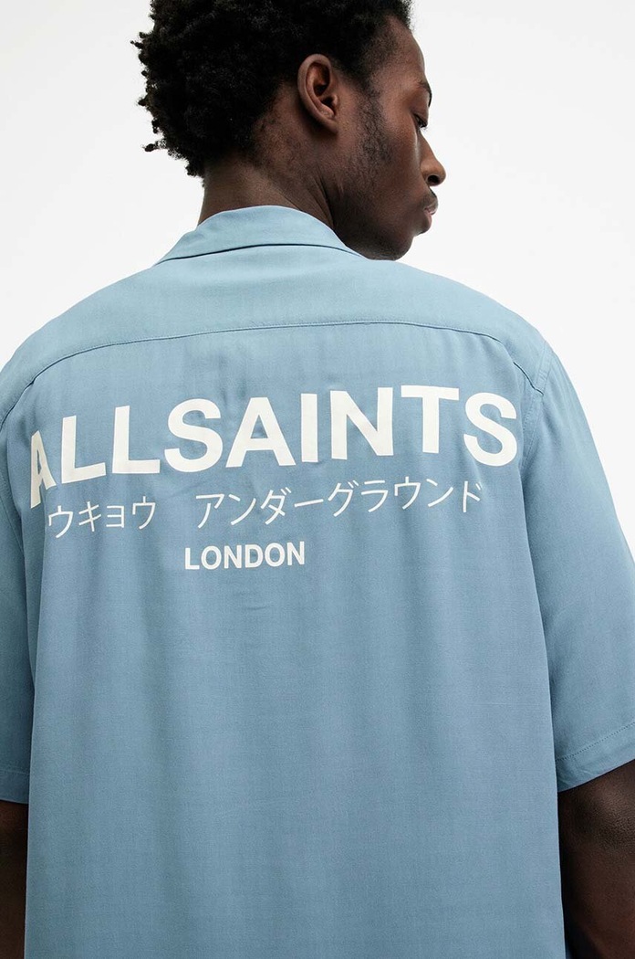 Odzież AllSaints koszula MS209Y niebieski