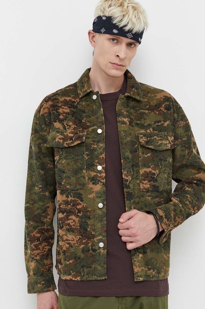 Manšestrová košile Abercrombie & Fitch dlouhý zelená KI125.3149.306