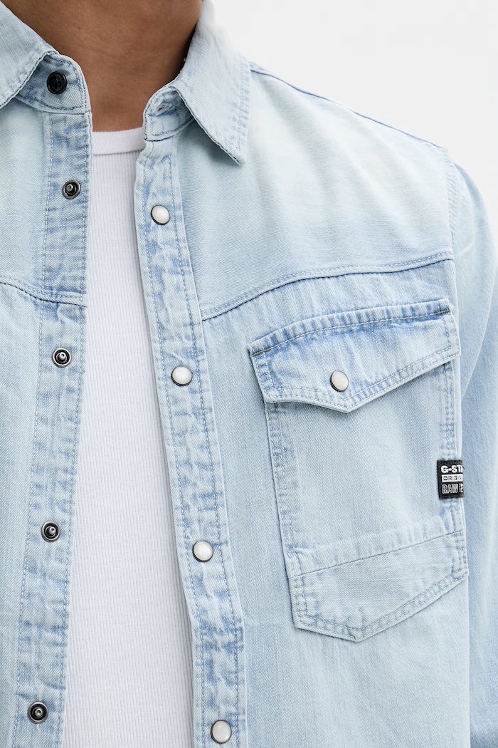 G-Star cămașă bărbătească din denim Dakota slim D23616.D252 albastru