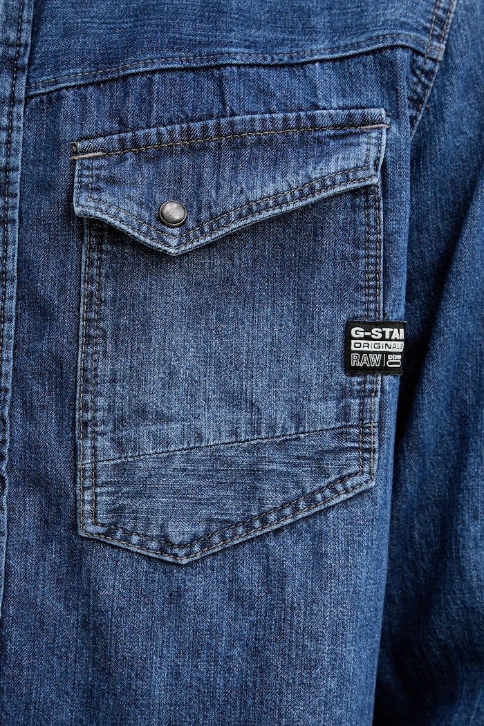 G-Star πουκάμισο ανδρικό ντένιμ Dakota slim D23616.D252 σκούρο μπλε