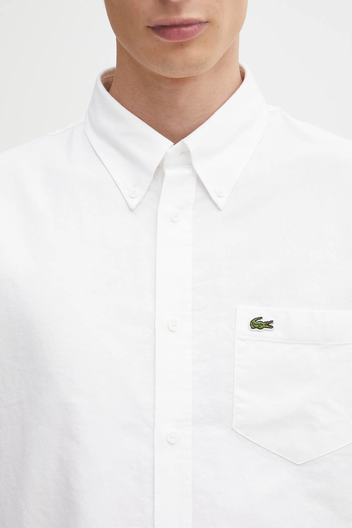 Bavlnená košeľa Lacoste biela CH1911