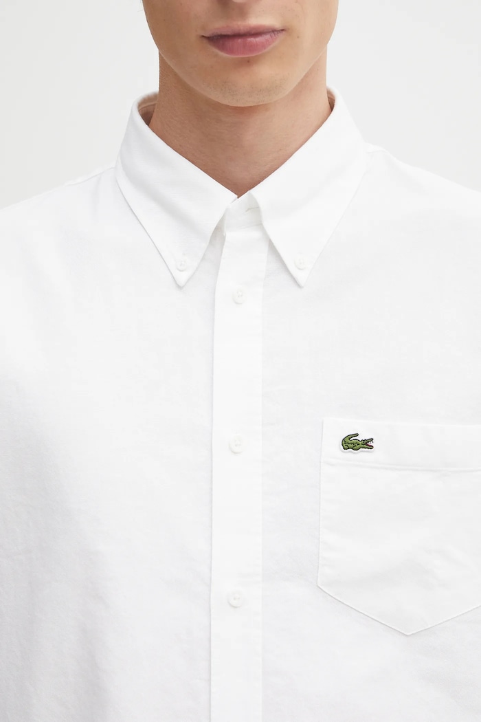 Bavlnená košeľa Lacoste biela CH1911