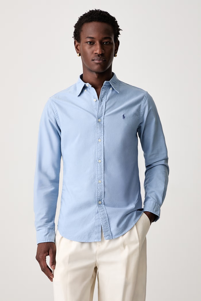 Polo Ralph Lauren košile pánská bavlněná modrá 710804257