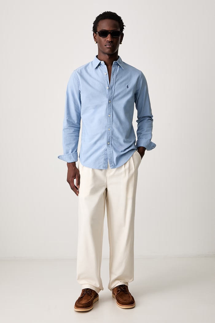 Polo Ralph Lauren košile pánská bavlněná 710804257 modrá SS26