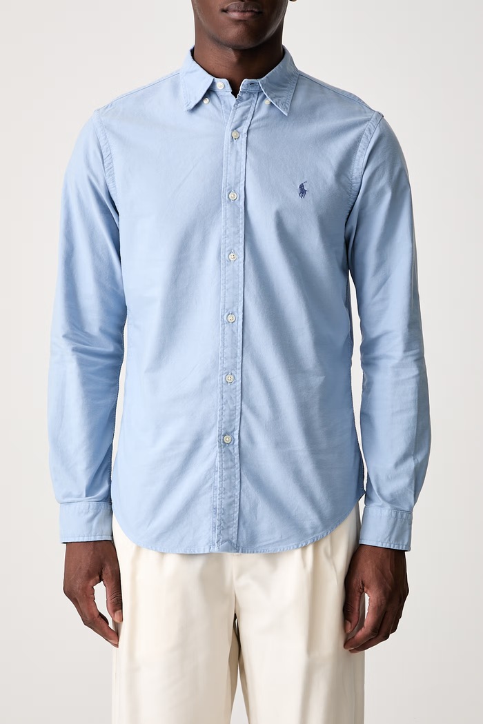 Polo Ralph Lauren košile pánská bavlněná 710804257 modrá