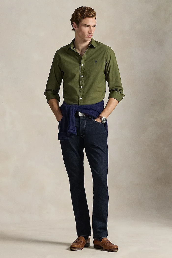 Ρούχα Βαμβακερό πουκάμισο Polo Ralph Lauren 710804257 πράσινο