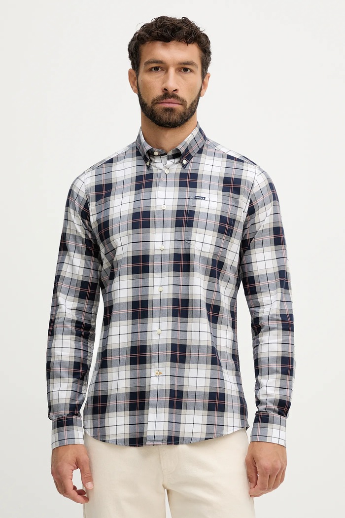 Barbour koszula bawełniana szary MSH4982