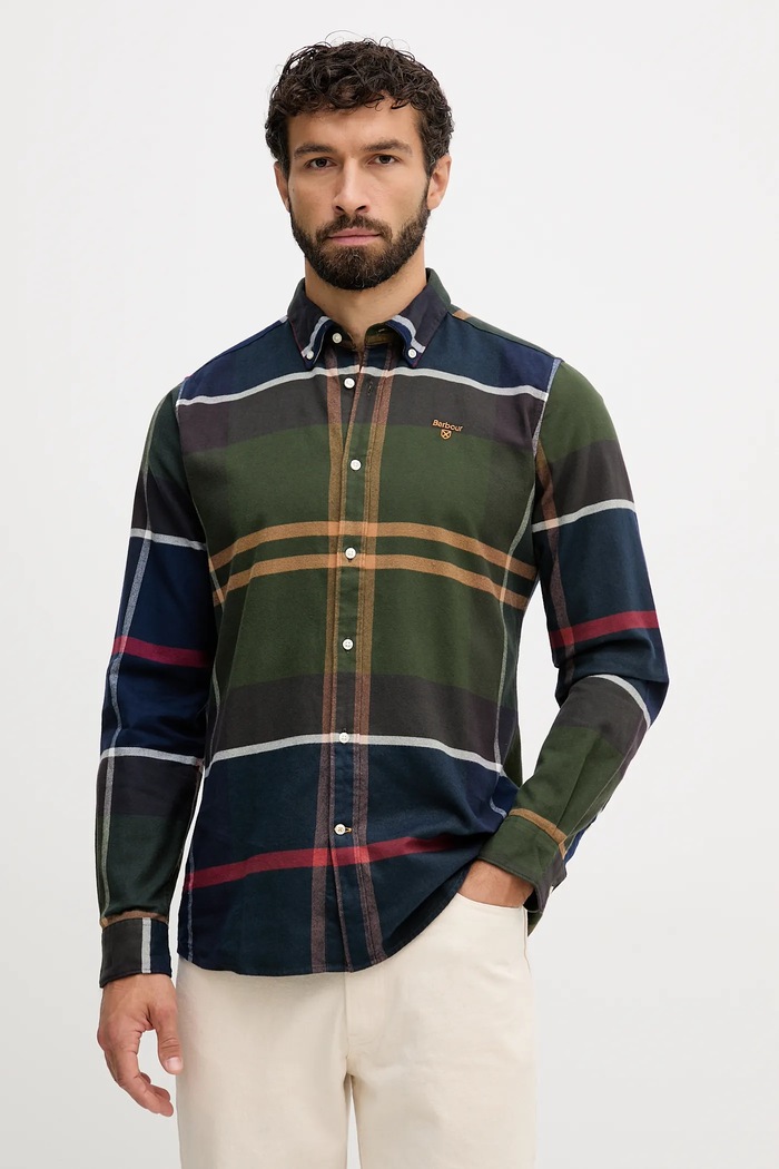 Bavlnená košeľa Barbour tmavomodrá MSH4994