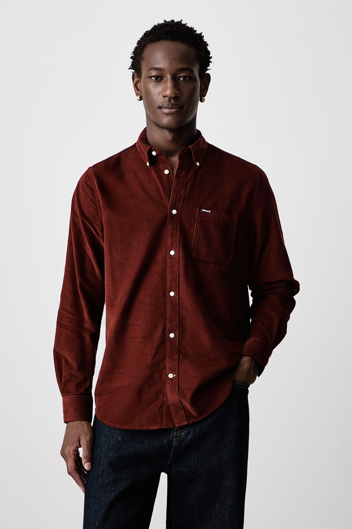 Barbour Koszula męska sztruksowa RAMSEY pomarańczowy MSH5001