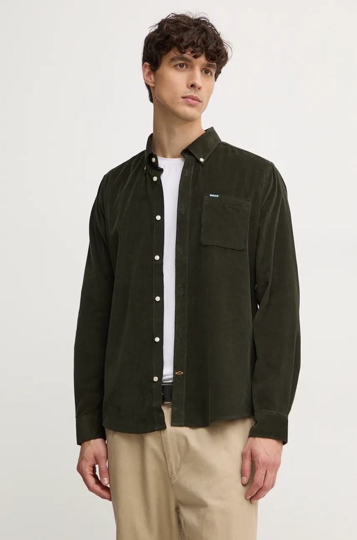 Bavlnená košeľa Barbour zelená MSH5001