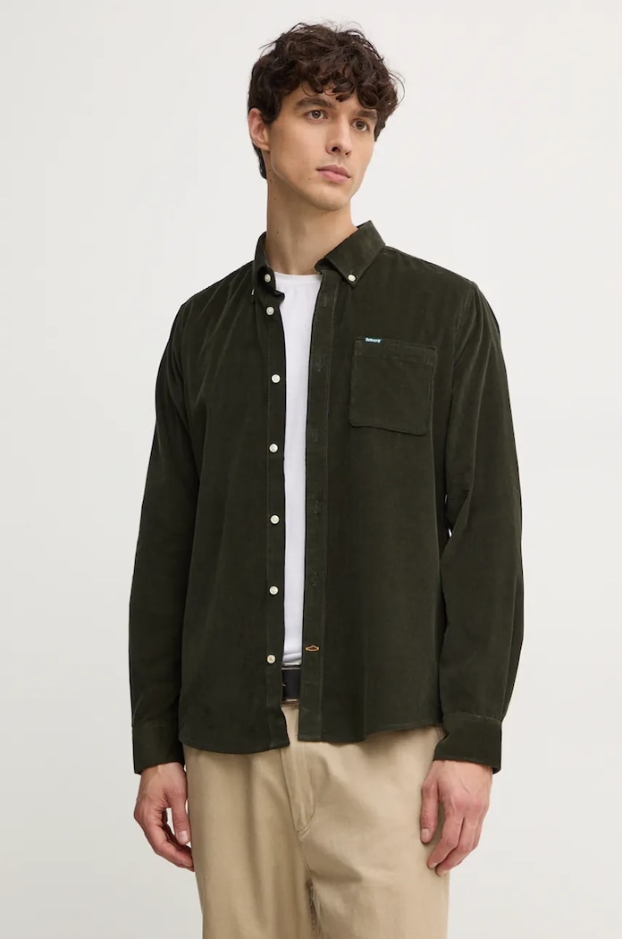Bavlnená košeľa Barbour zelená MSH5001