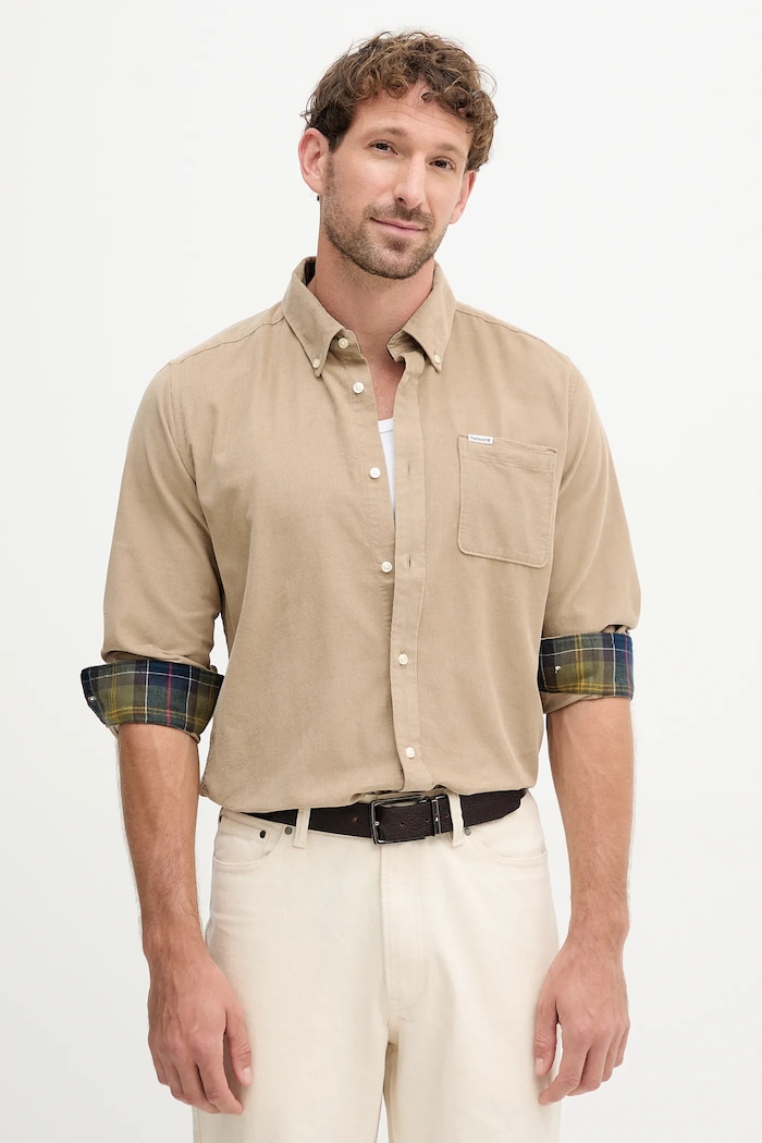 Pamučna košulja Barbour RAMSEY regular bež MSH5001
