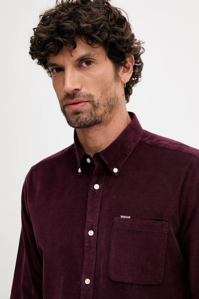 Бавовняна сорочка Barbour RAMSEY бордо MSH5001