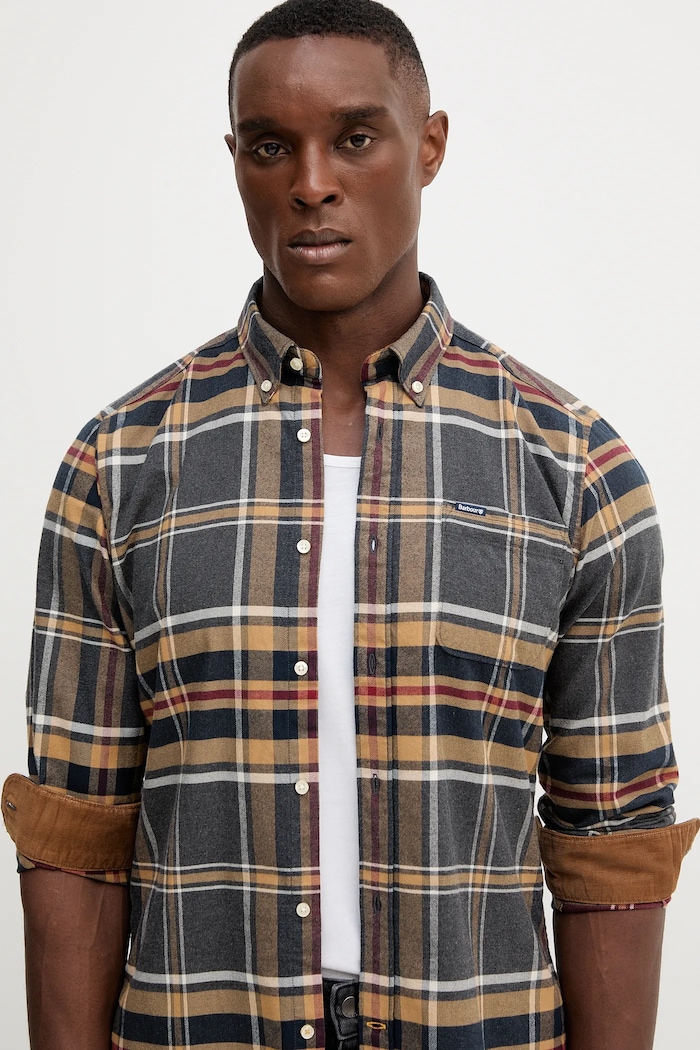 Barbour camicia in cotone beige MSH5037