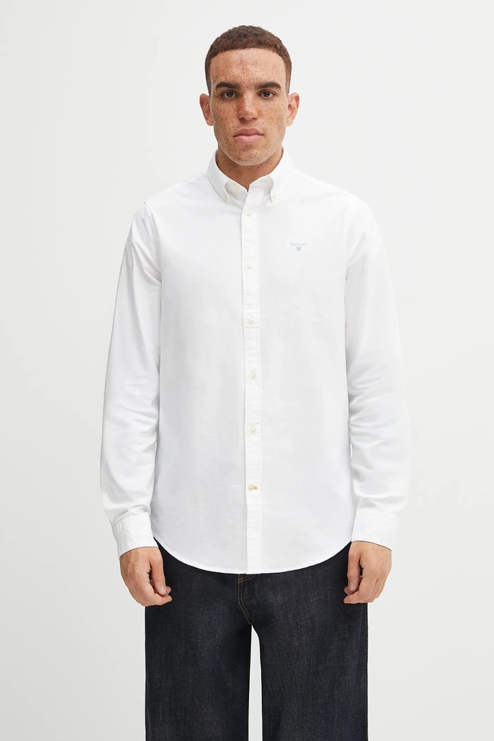 Barbour OXTOWN košeľa bavlnená pánska slim biela MSH5301
