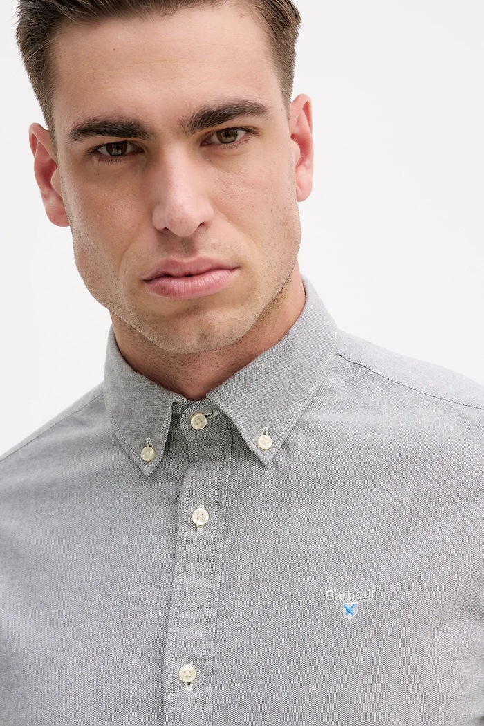 Βαμβακερό πουκάμισο Barbour Oxtown γκρί MSH5301