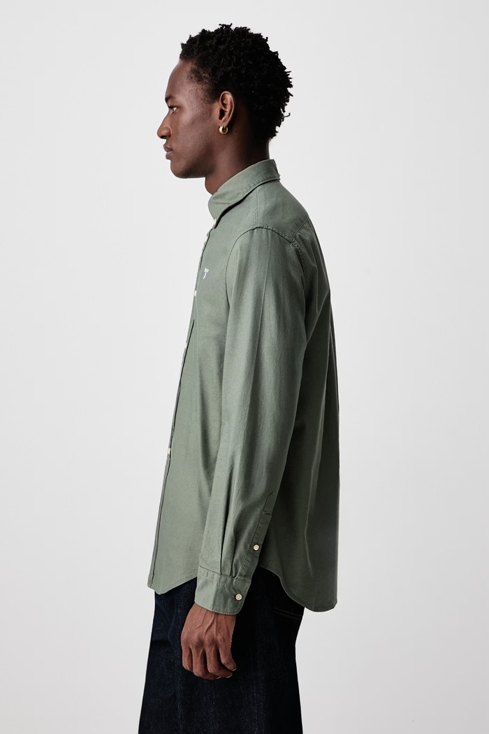 OXTOWN рубашка из хлопка для мужчин Barbour MSH5301 зелёный