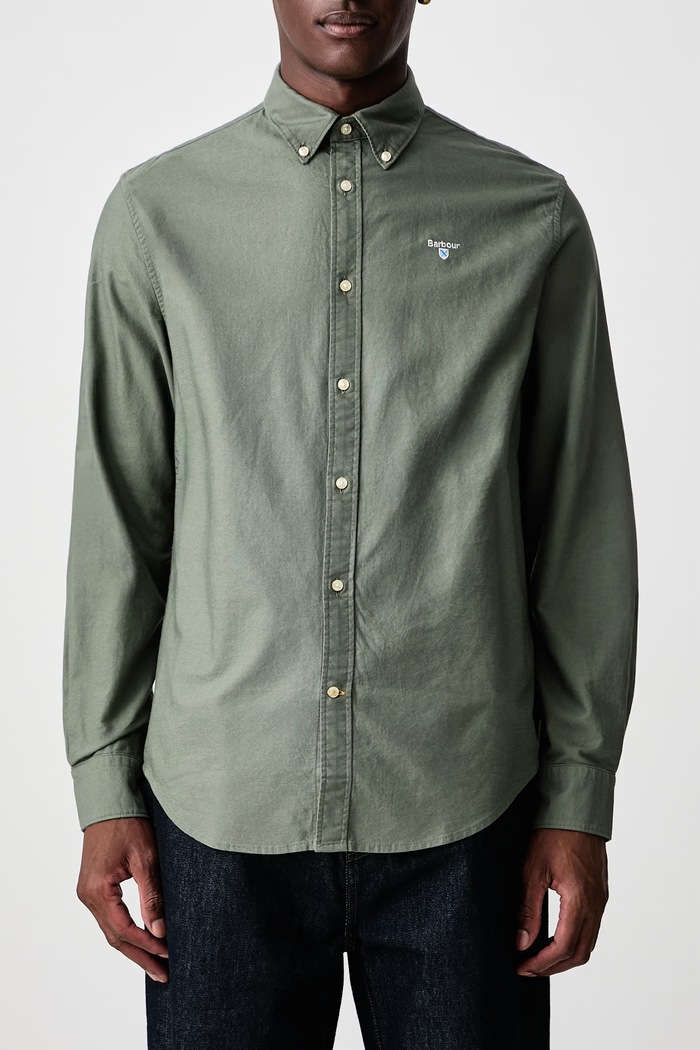 OXTOWN рубашка из хлопка для мужчин Barbour зелёный MSH5301