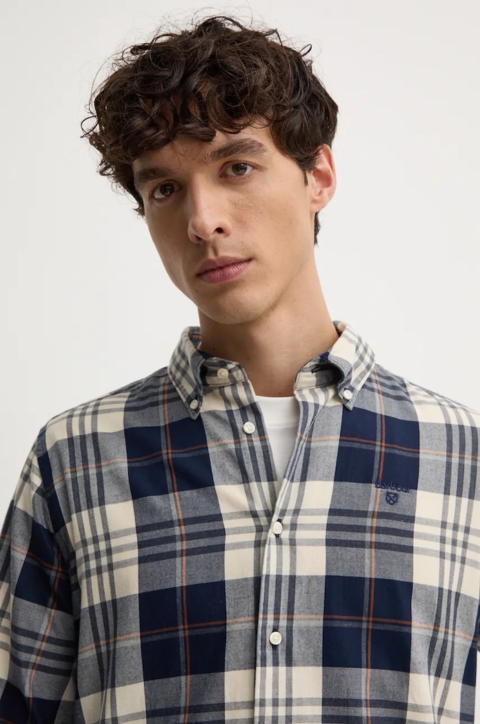 Barbour koszula bawełniana Edgar granatowy MSH5355