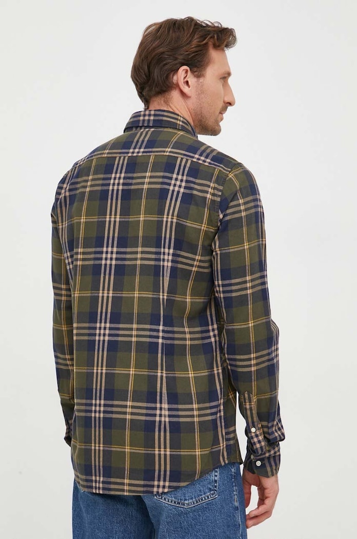 Barbour koszula bawełniana Edgar zielony MSH5355