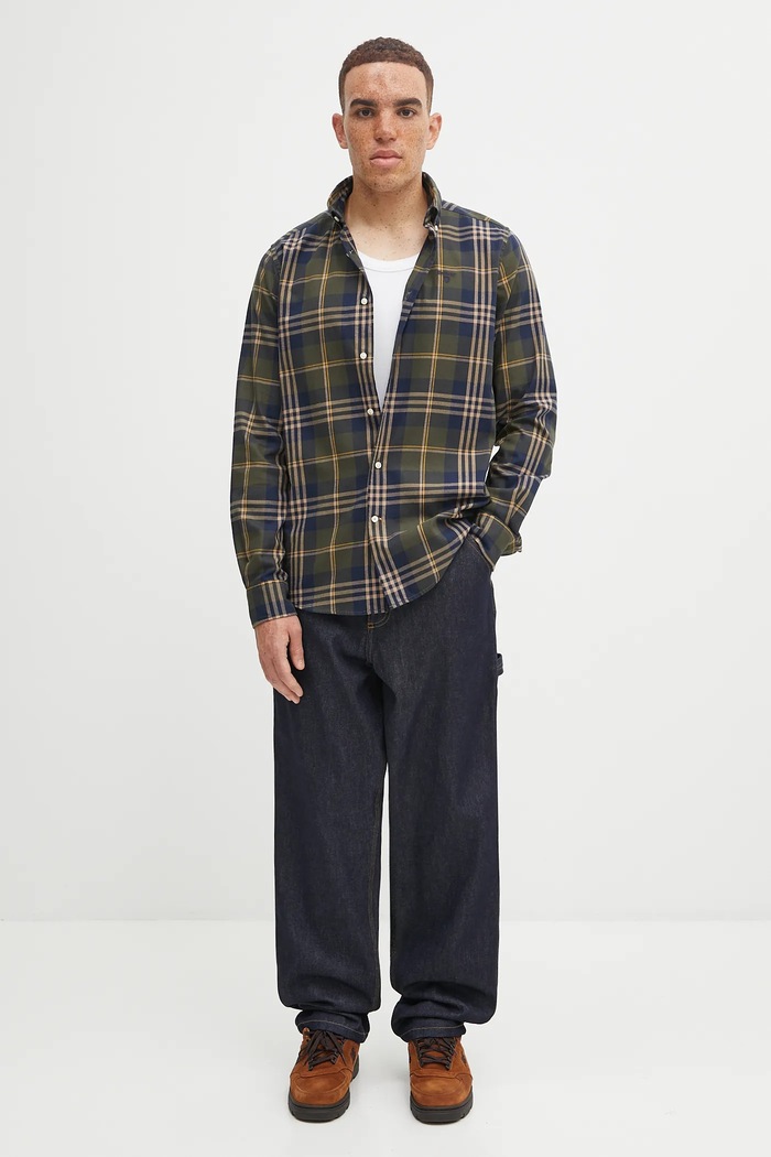 EDGAR сорочка бавовняна чоловіча Barbour зелений MSH5355