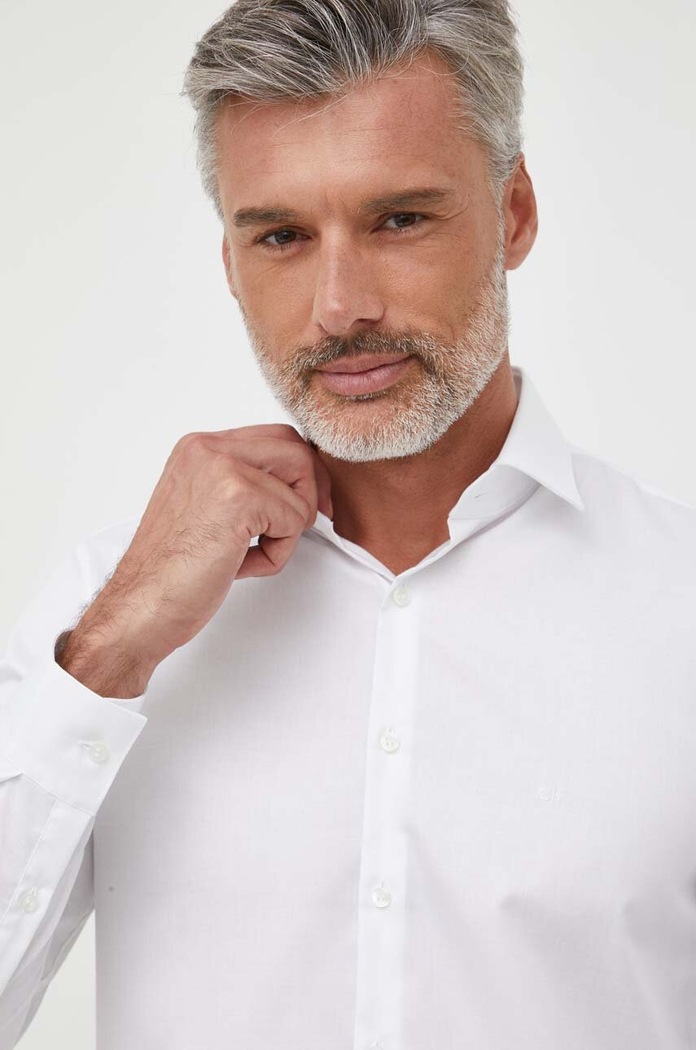Bavlnená košeľa Calvin Klein biela K10K108426