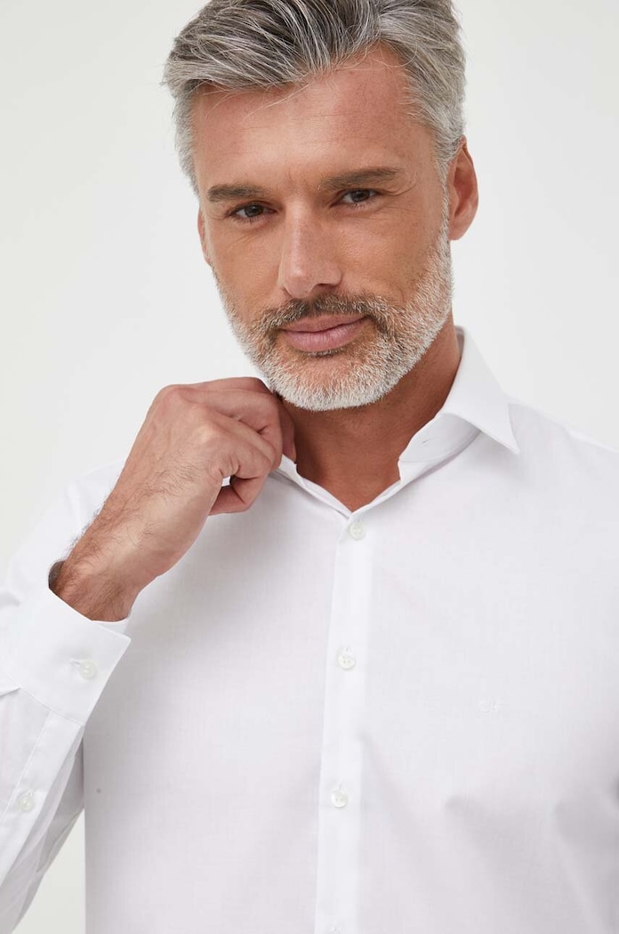 Bavlnená košeľa Calvin Klein biela K10K108426