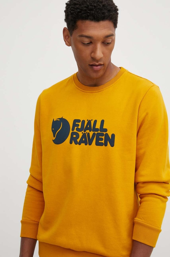 Bavlnená mikina Fjallraven bavlna žltá F84142.161