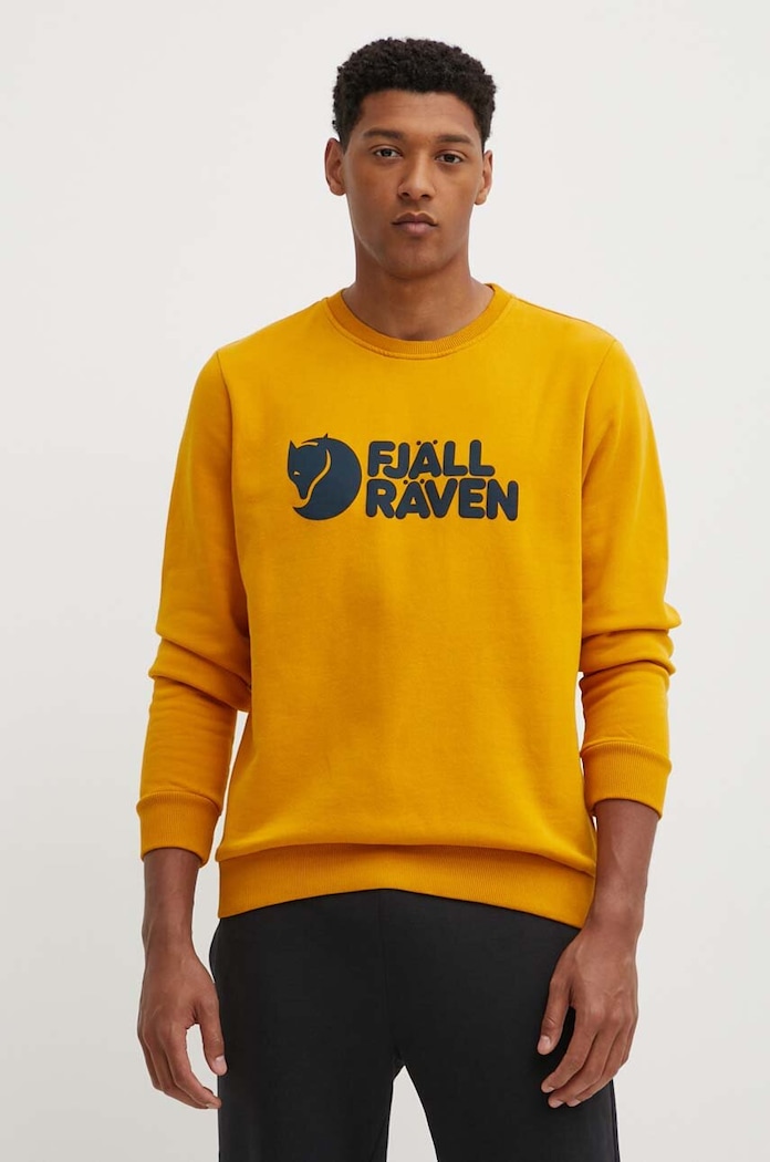 Bavlnená mikina Fjallraven žltá F84142.161