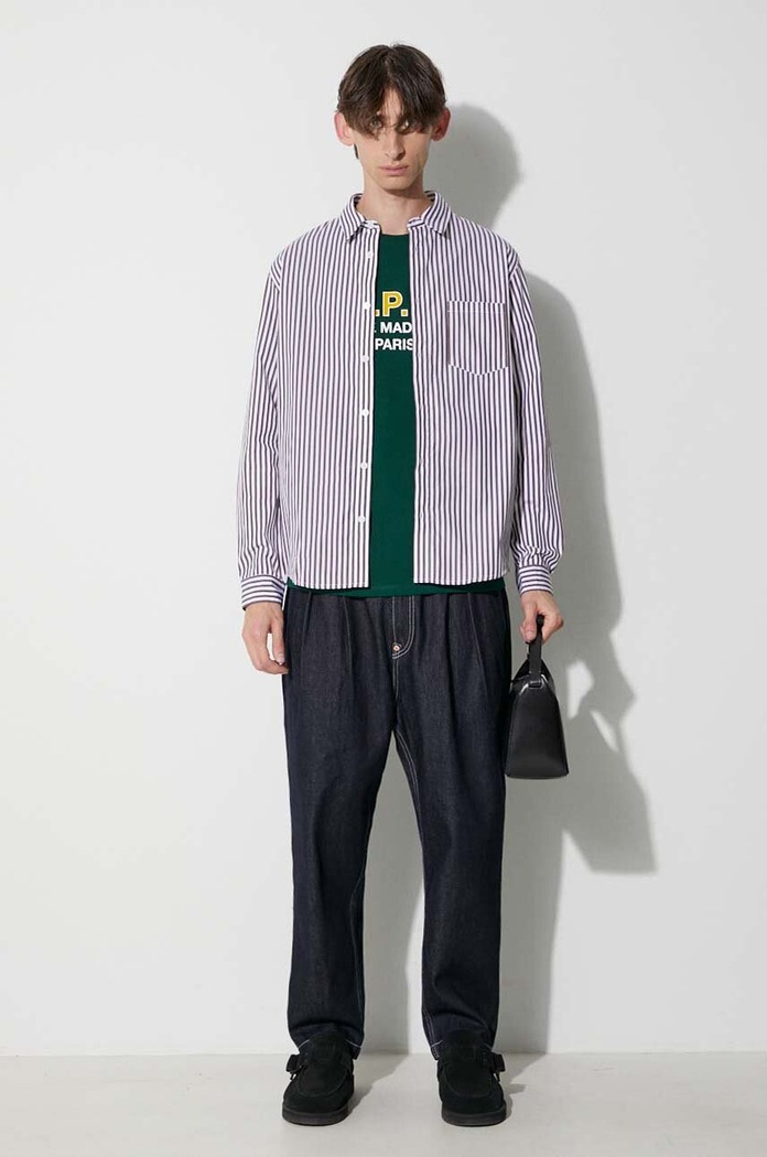 A.P.C. cotton shirt COGEC.H12512 brown AW23