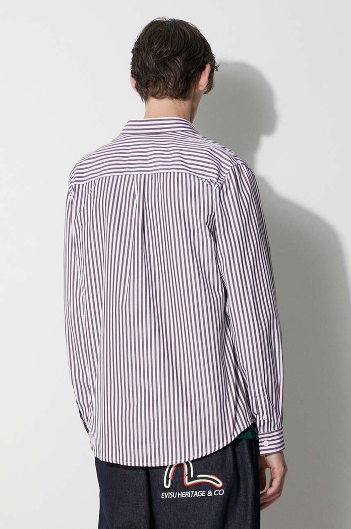 Clothing A.P.C. cotton shirt COGEC.H12512 brown